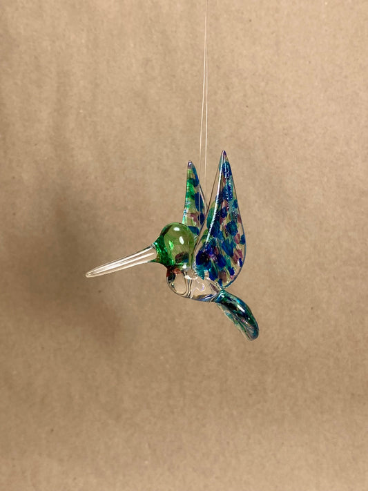 Small Glass Hummingbird Approx 2.5" X 2.5" Style #1