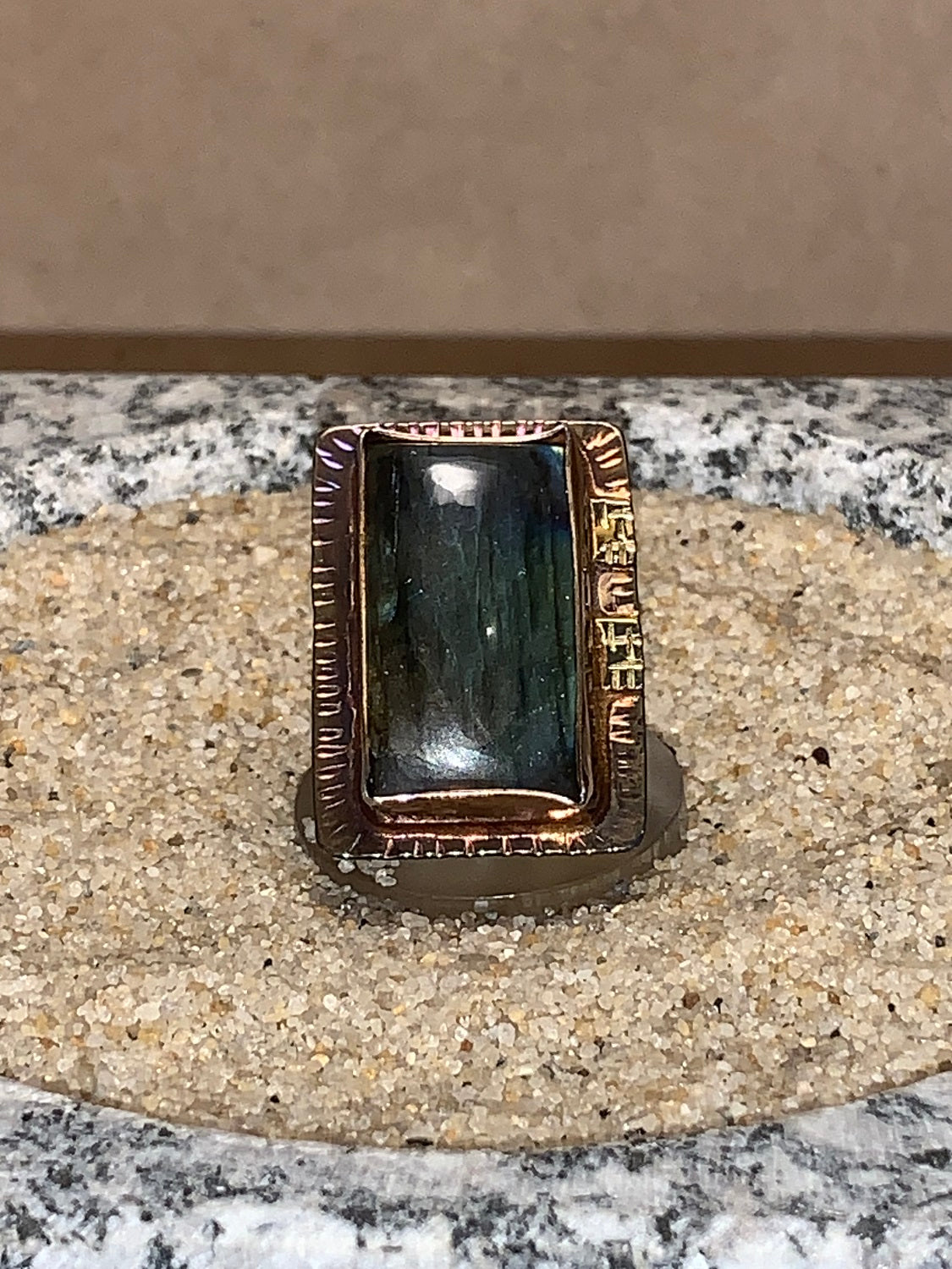 sz7 Labradorite/SS/18K Ring
