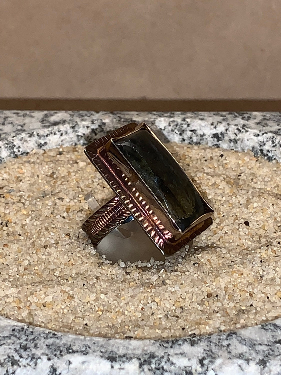 sz7 Labradorite/SS/18K Ring