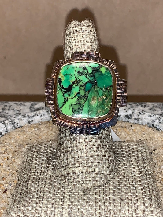 sz7 Mosaic Turq/Sterling Ring