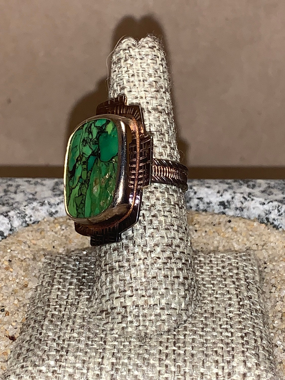 sz7 Mosaic Turq/Sterling Ring