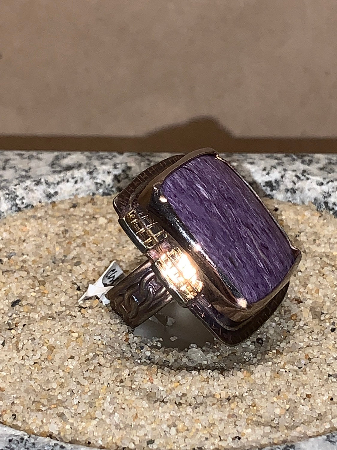 sz8.75 Charoite/Sterling/18K Ring