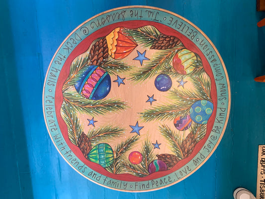 18" Lazy Susan "Deck the Halls"
