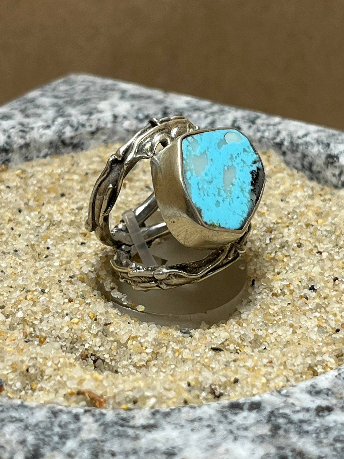 Silver and Turquoise Ring sz 7.5