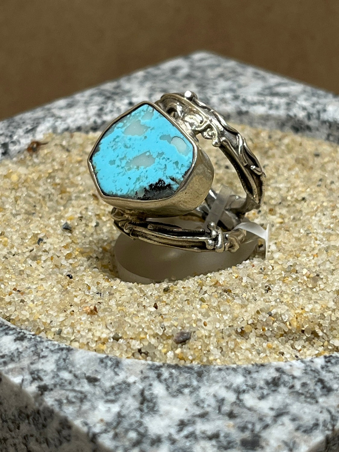 Silver and Turquoise Ring sz 7.5