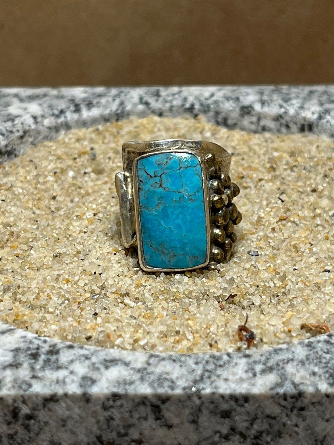 Silver and Turquoise Ring sz 8.25