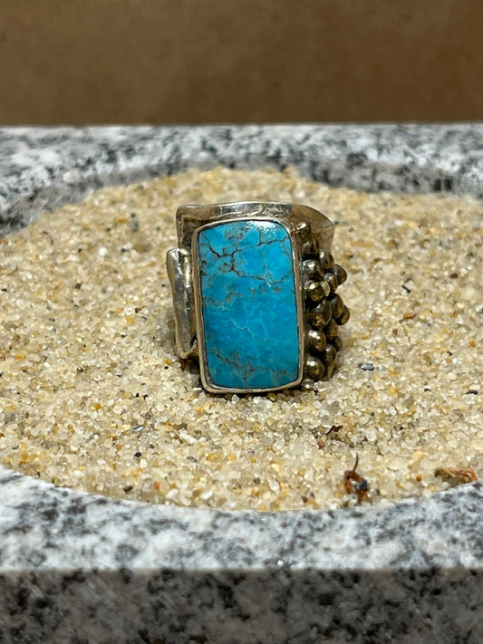 Silver and Turquoise Ring sz 8.25