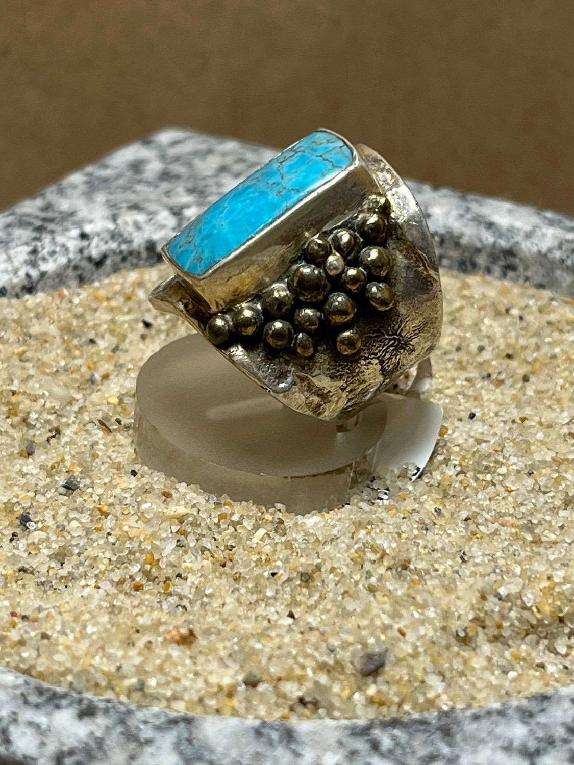 Silver and Turquoise Ring sz 8.25