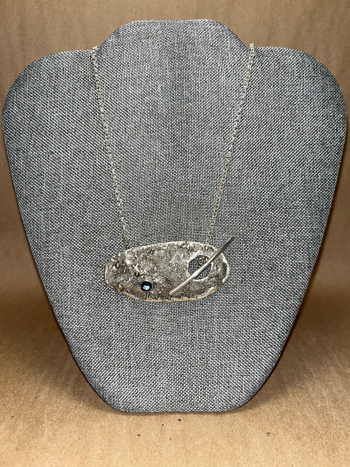 Harmony in Metal "Sillver and Topaz Reticulated Fused Pendant Toggle