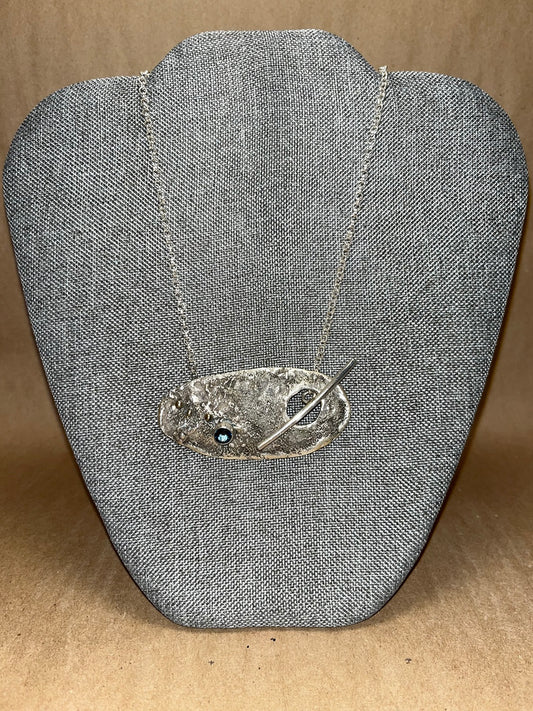Harmony in Metal "Sillver and Topaz Reticulated Fused Pendant Toggle