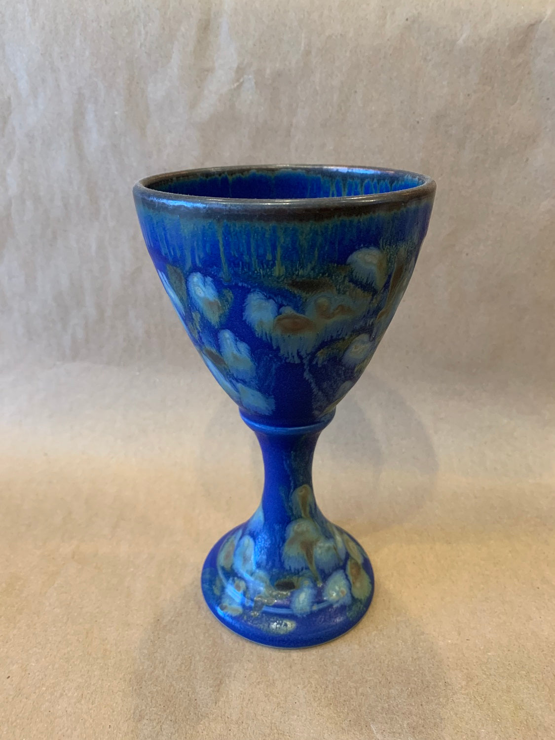 Gobblet w/ Stem Blue Glaze