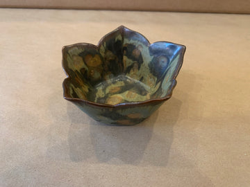 Lotus Edge small Bowl w/ Green Glaze 5