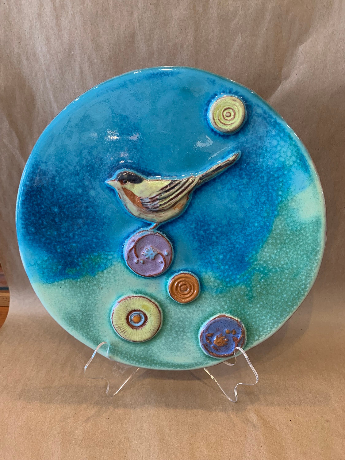 Circular Bird Tile 11" Dia