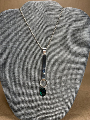 Green Quartz and Blue Topaz Necklace 18