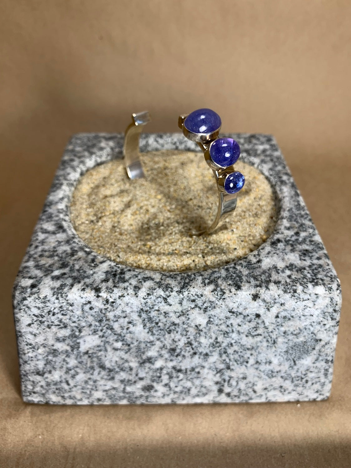 Sterling Silver and Tanzanite Cuff