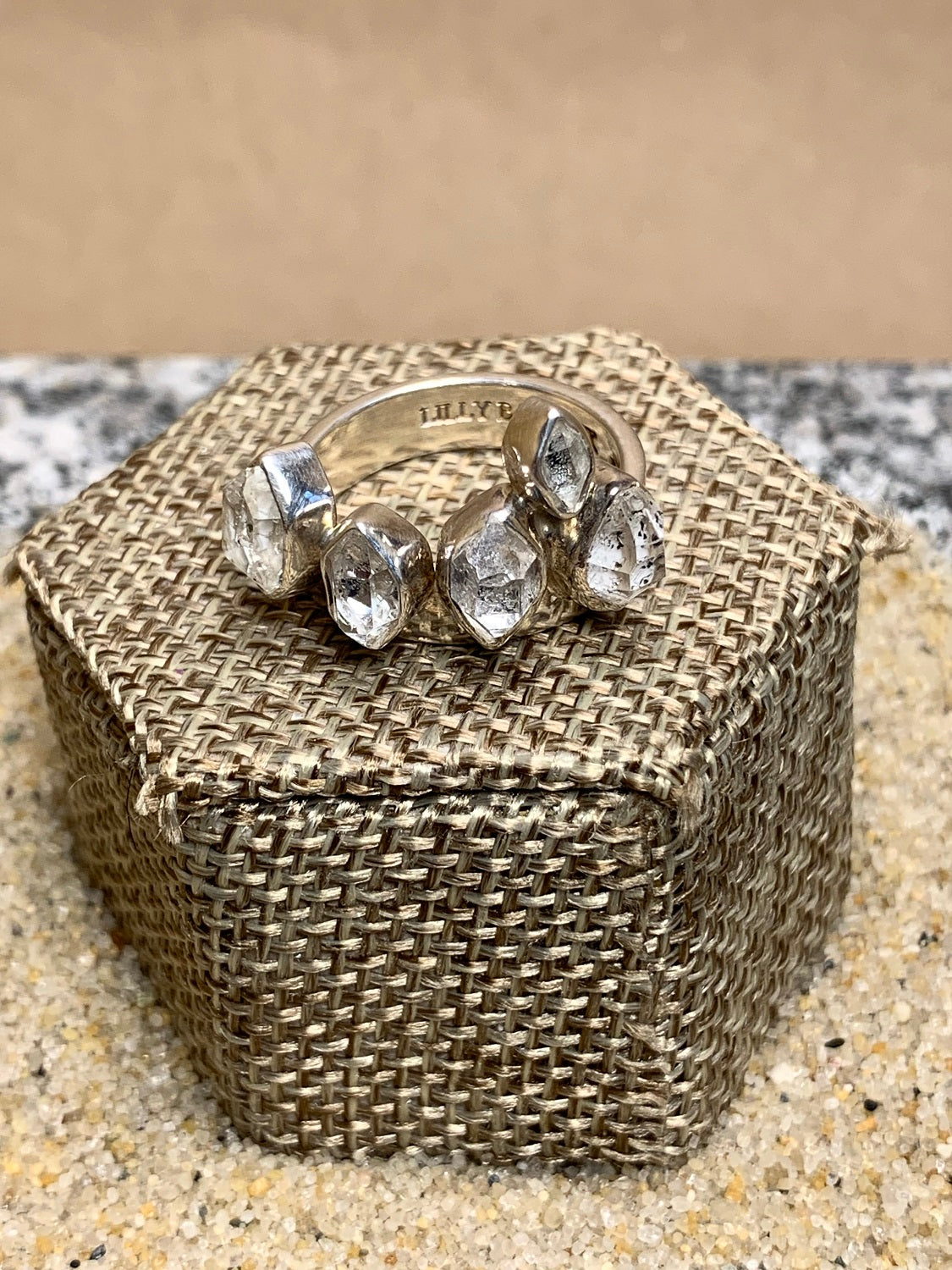 Sterling Silver and Herkimer Diamond Ring SZ 8