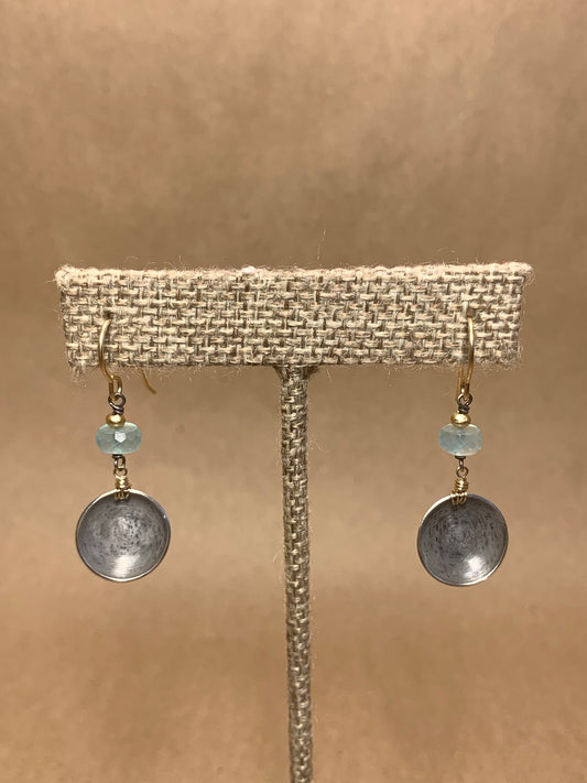 Chalcedony, 14K Gold Filled and Silver Dangle Earrings