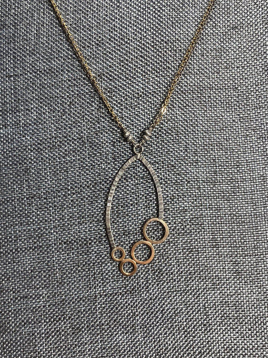 Oxidized Silver and 14K Gold Filled Necklace 20"