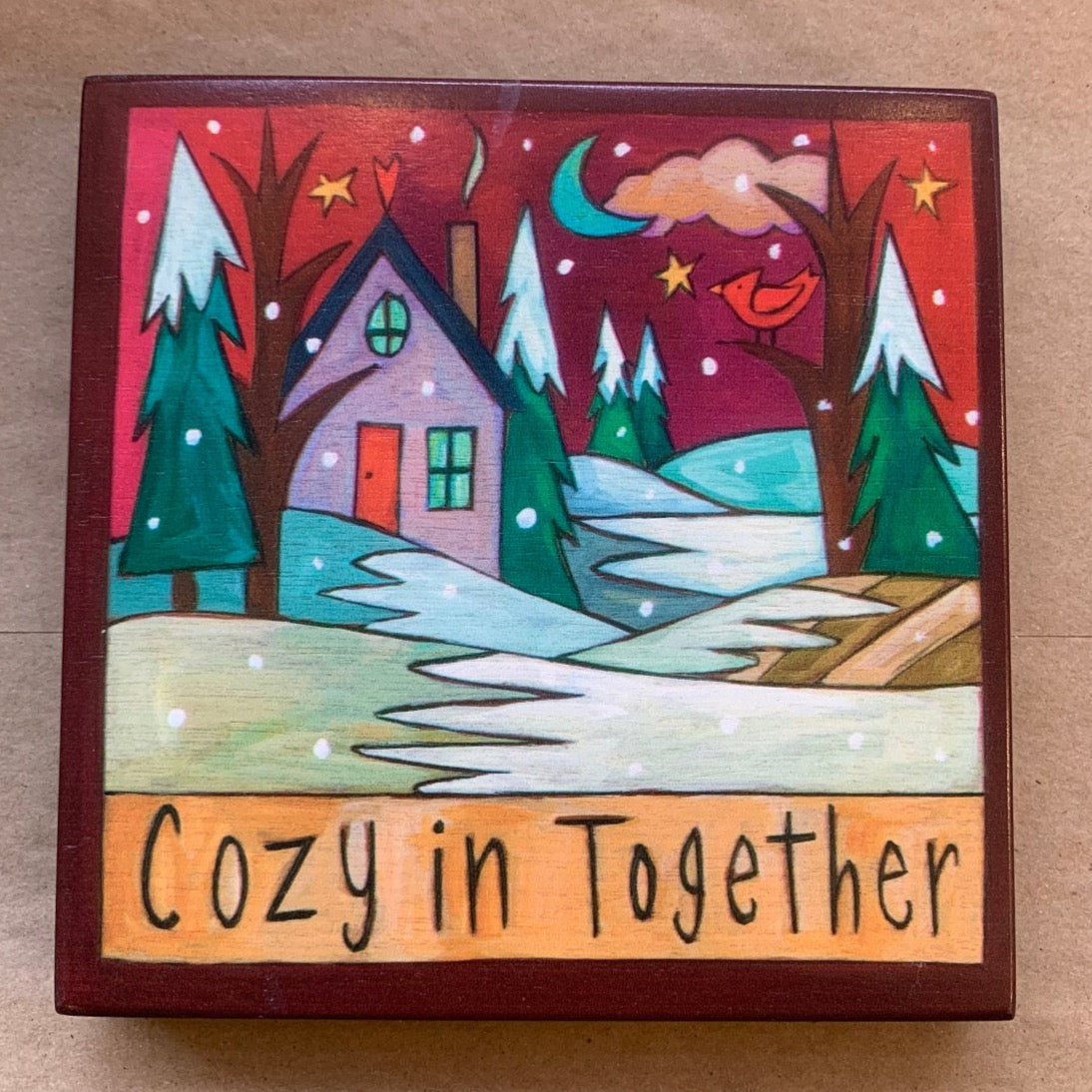 6X6 "It's Cozy Time" Plaque